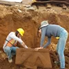 INAH encuentra un Chac Mool en excavaciones en Pátzcuaro, Michoacán