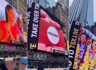 Claudia Sheinbaum llega hasta el Times Square