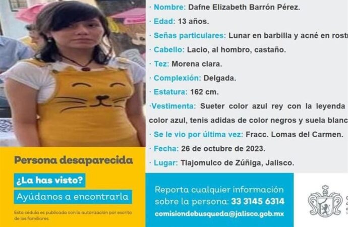 Acusan lentitud en búsqueda de menor desaparecida en Jalisco