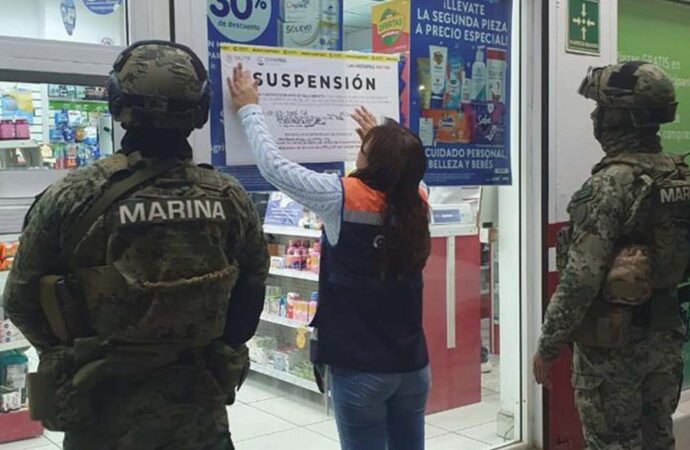 Siguen suspendiendo farmacias y comercializadoras irregulares en Culiacán, Sinaloa